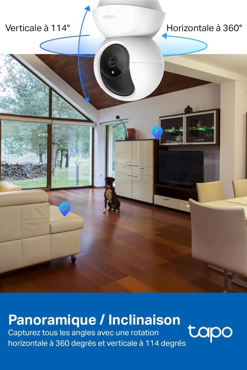 Tapo 2K(3MP) Caméra Surveillance WiFi intérieure 360° – Image 8