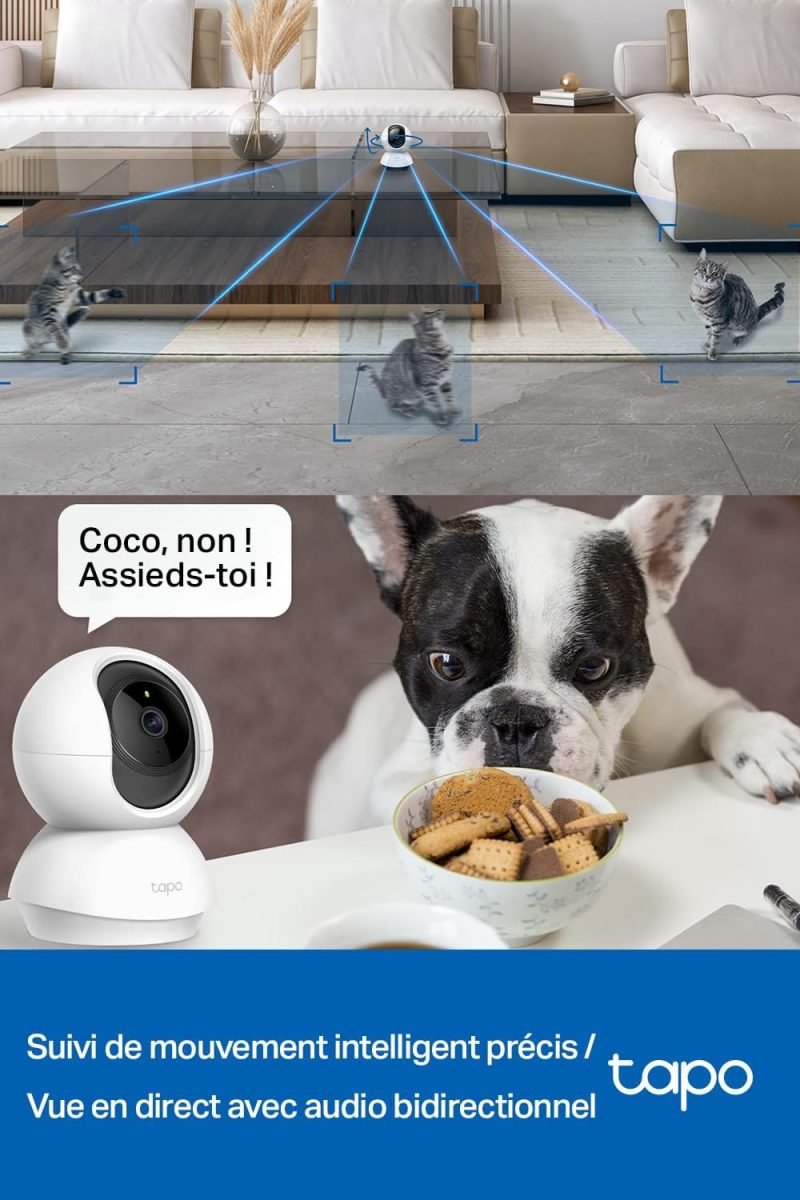Tapo 2K(3MP) Caméra Surveillance WiFi intérieure 360° – Image 7