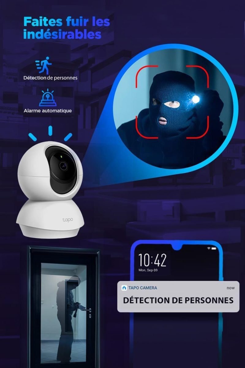 Tapo 2K(3MP) Caméra Surveillance WiFi intérieure 360° – Image 6